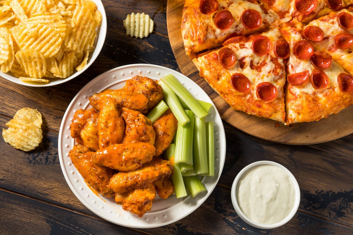 Pepperoni Pizza and Wings